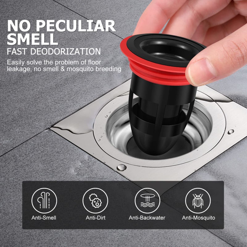 IMIKEYA Odor-Proof Shower Drain Plug, 2Pcs Shower Floor Drain Backflow Preventer Sewer Core Anti-Odor Plug for Kitchen Bathroom, Fits 1.5''-2'' ID Sewers, and Pipes - Image 2